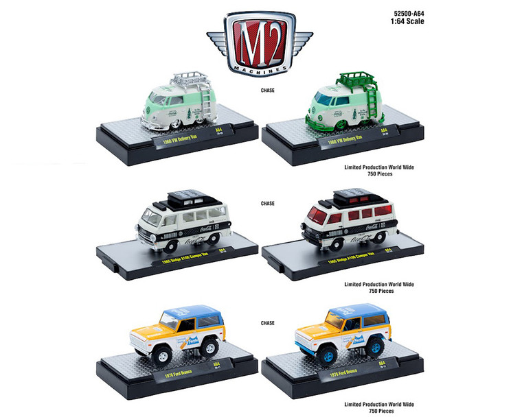 M2 Machines 1:64 Coca-cola 2026 Release A64 Assortment - Diecast