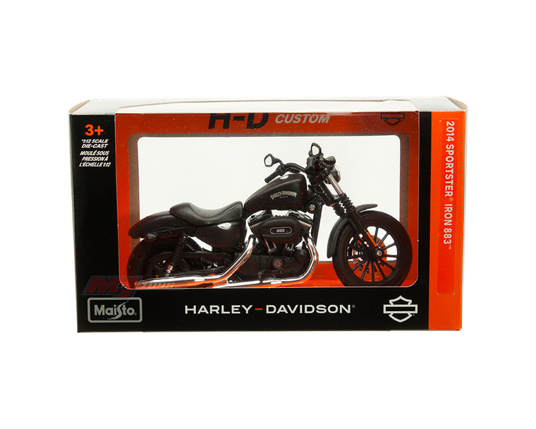 Maisto 1:12 2014 Sportster Iron 883 - Matte Black - Harley-davidson Custom Motorcycles - Diecast