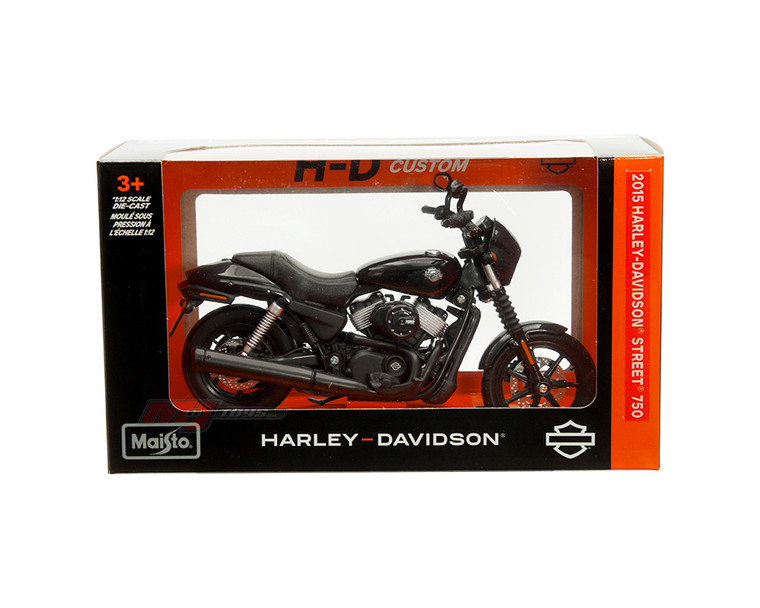 Maisto 1:12 2015 Harley-davidson Street 750 - Black - H-d Custom Motorcycles - Diecast