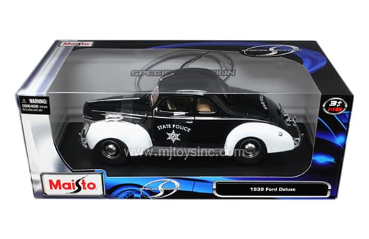 Maisto 1:18 Special Edition 1937 Ford Deluxe State Police - Diecast