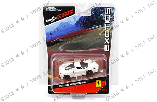 Maisto 1:64 Exotics - Enzo Ferrari (white With Black Wheels) - Diecast