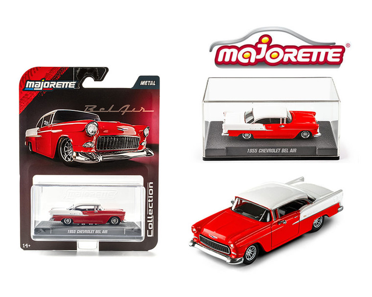 Majorette 1:64 Collector Series Wave 3 2025 - 1955 Chevrolet Bel Air - Red White - Solid Pack - Diecast