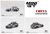 Mini Gt 1:64 Audi Rs 6 Avant (silver Digital Camouflage) With Roof Box - Diecast
