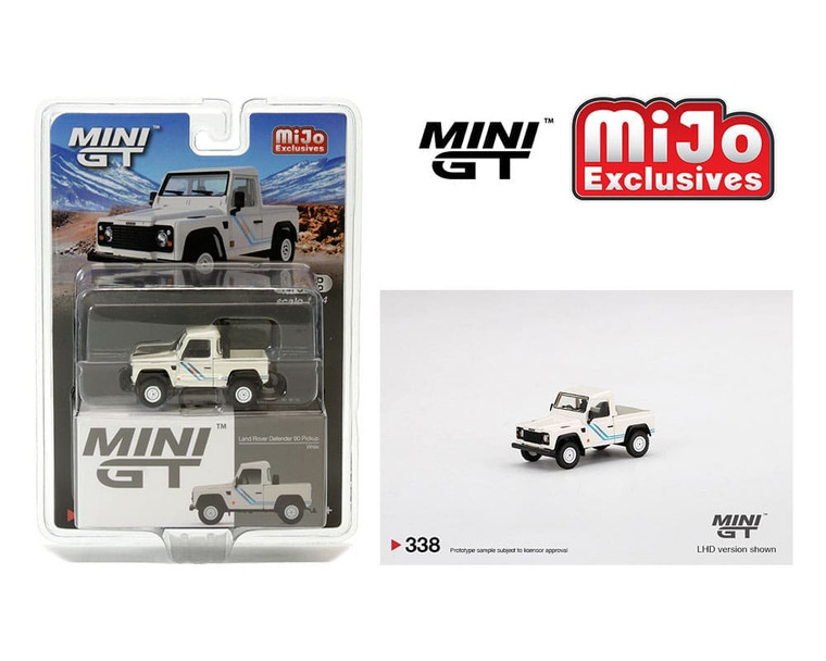 Mini Gt 1:64 Land Rover Defender 90 Pickup (white) Lhd - Mijo Exclusives - Diecast