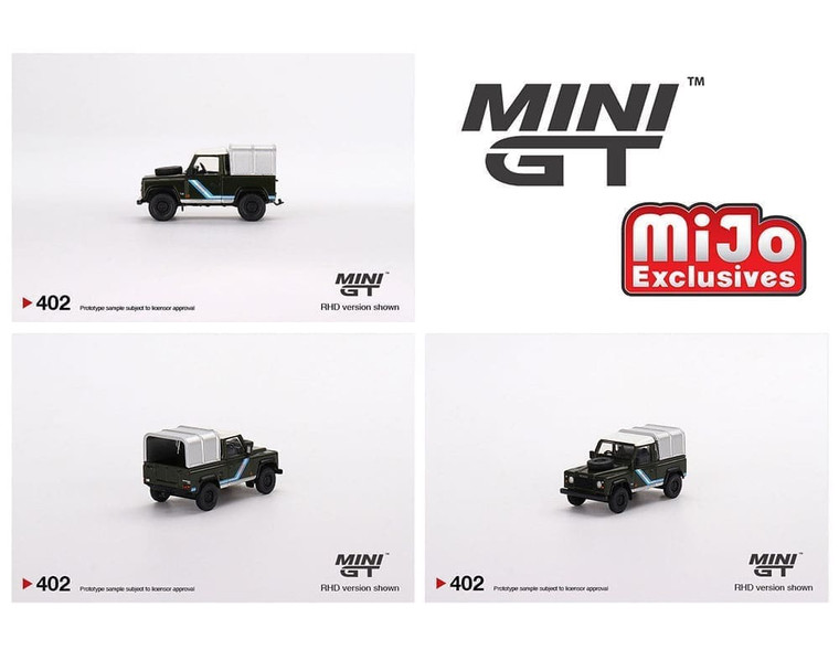 Mini Gt 1:64 Land Rover Defender 90 Pickup Bronze Green - Mijo Exclusive - Diecast