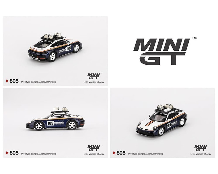 Mini Gt 1:64 Porsche 911 Dakar Rallye Design Package White/gentian Blue Metallic - Diecast