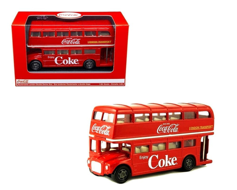 Motor City Classics 1:64 Coca-cola Routemaster London Double Decker Bus - Red - Diecast