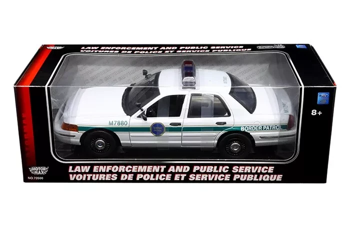 Motormax 1:18 2001 Ford Crown Victoria Law Enforcement Border Patrol - Diecast