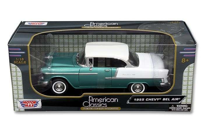 Motormax 1:18 Timeless Classics - 1957 Chevy Bel Air Hard Top Green - Diecast