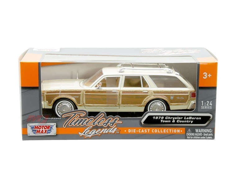 Motormax 1:24 1979 Chrysler Lebaron Town & Country - Beige - Timeless Classics - Diecast