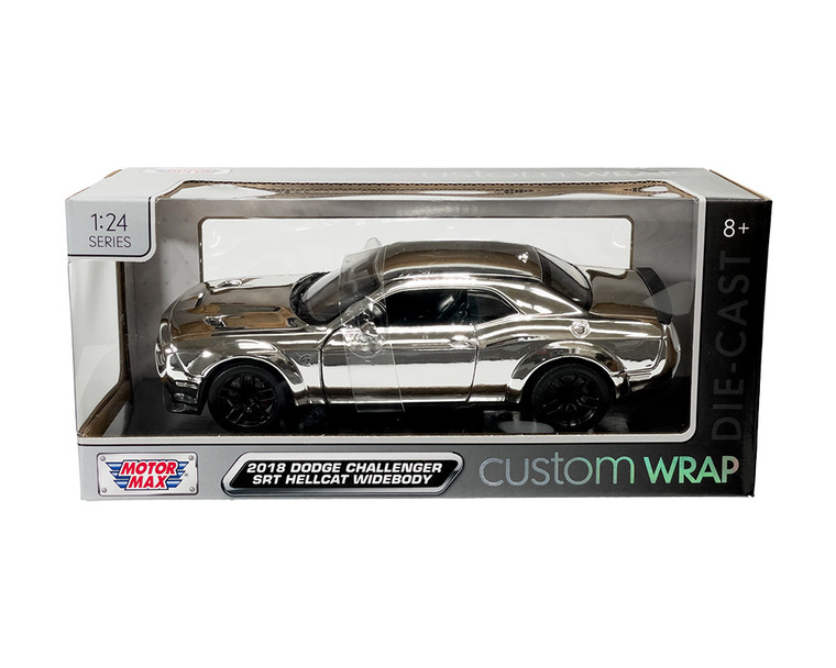 Motormax 1:24 2018 Dodge Challenger Srt Hellcat Widebody - Chrome - Custom Wrap - Diecast