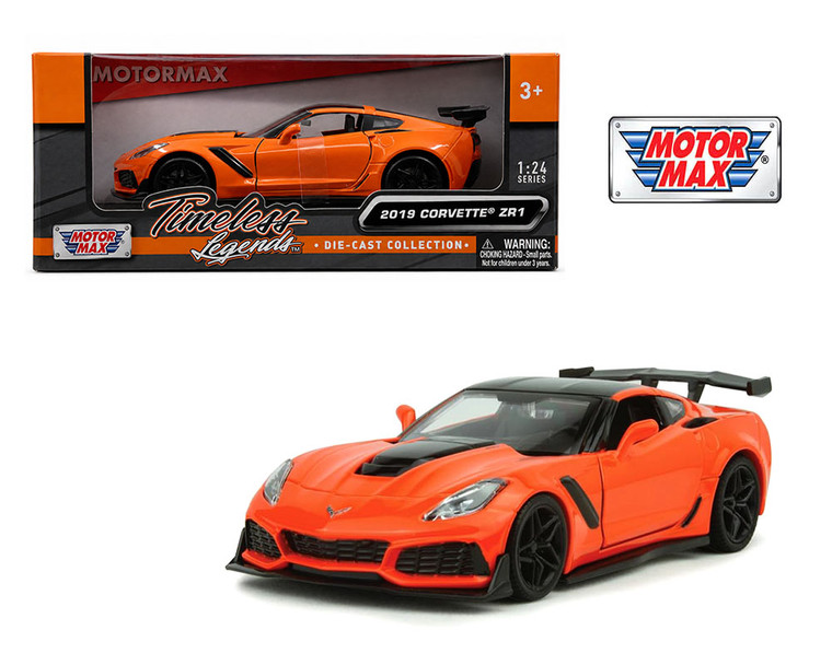 Motormax 1:24 2019 Chevrolet Corvette Zr1 (orange) - Timeless Legends - Diecast