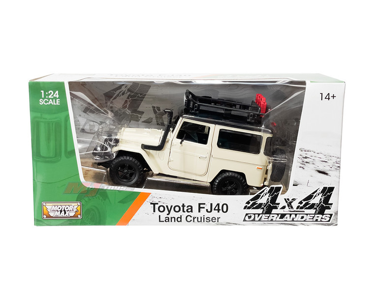 Motormax 1:24 Toyota Fj40 Land Cruiser - Beige - 4x4 Overlanders - Diecast