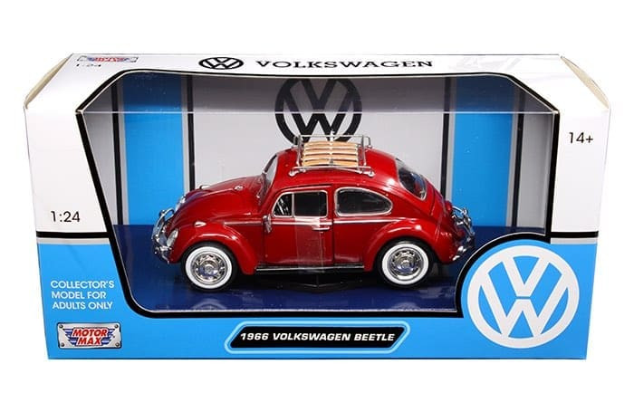 Motormax 1:24 W/b - 1966 Volkswagen Beetle With Luggage Rack (red) - Diecast