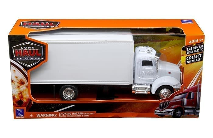 New Ray 1:43 Peterbilt 335 White Utility Truck - Long Haul Trucker - Diecast
