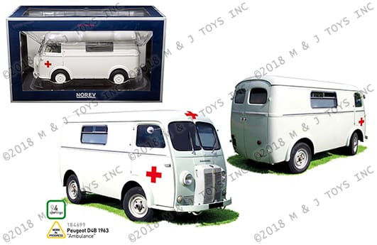 Norev 1:18 1963 Peugeot D4b Ambulance - Diecast