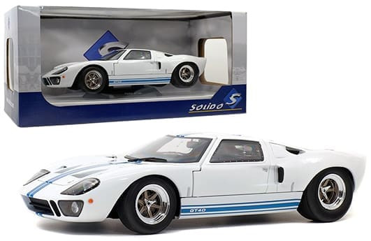 Solido 1:18 1968 Ford Gt40 Mki Widebody (white With Blue Stripes) - Diecast