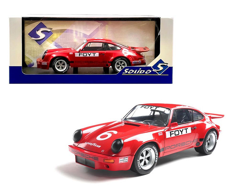 Solido 1:18 1974 Porsche 911 Iroc #6 Foyt Iroc Daytona - Red - Diecast