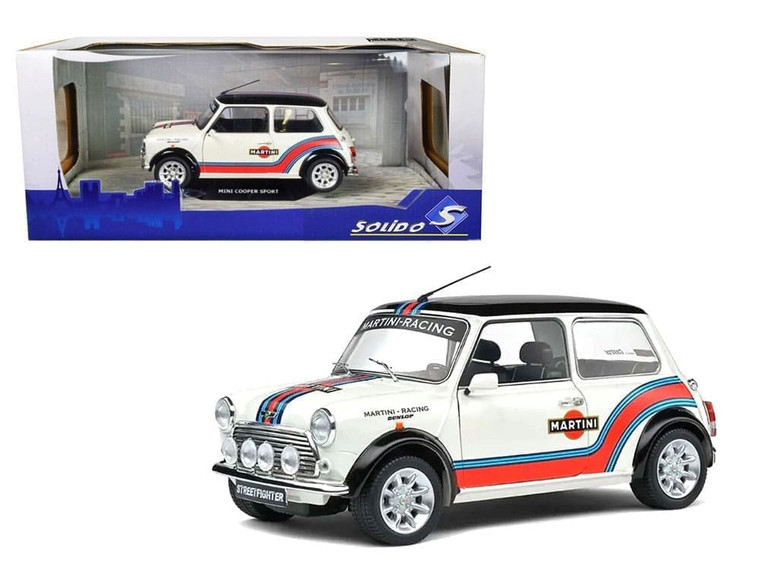Solido 1:18 1997 Mini Cooper Sport Martini Racing - White With Stripes - Diecast
