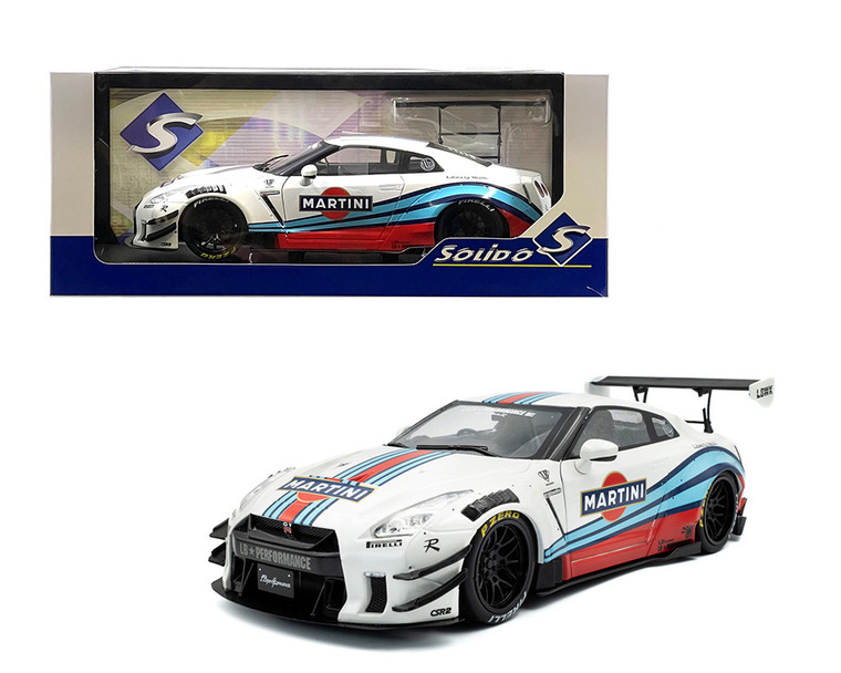 Solido 1:18 2024 Nissan Skyline Gt-r R35 Lbwk Liberty Walk Martini - White - Diecast