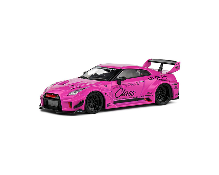 Solido 1:43 Nissan Gt-r (r35) With Liberty Walk Body Kit Lbwk Silhouette - Pink - Diecast