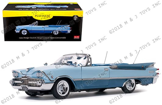 Sun Star 1:18 Platinum Collection - 1959 Dodge Custom Royal Lancer Open Convertible (blue Diamond/star Sapphire) - Diecast