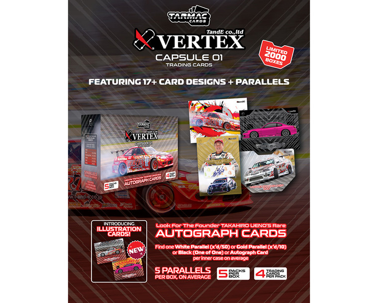 Tarmac Cards Vertex Capsule Collection Collectible Trading Cards Vol. 01 - Limited Edition - Diecast