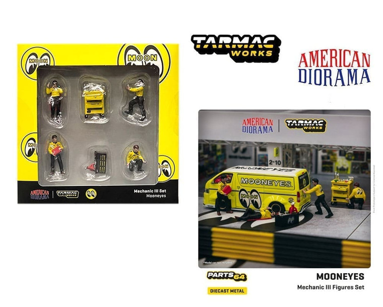 Tarmac Works 1:64 American Diorama Figures Mooneyes Mechanic Iii Set - Diecast