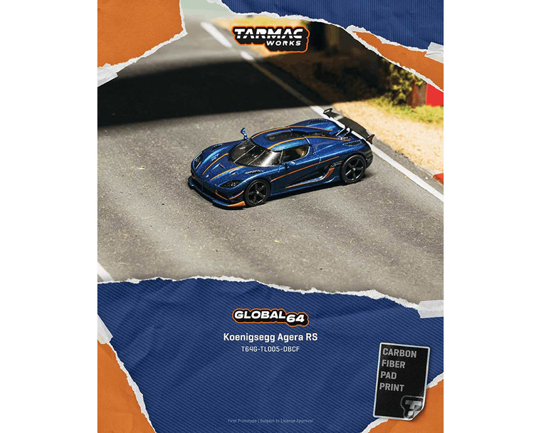 Tarmac Works 1:64 Koenigsegg Agera Rs - Blue Carbon - Global64 - Diecast
