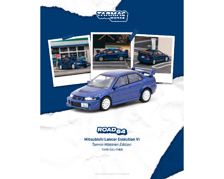 Tarmac Works 1:64 Mitsubishi Lancer Evolution Vi Tommi Mã¤kinen Edition- Blue - Road64 - Diecast