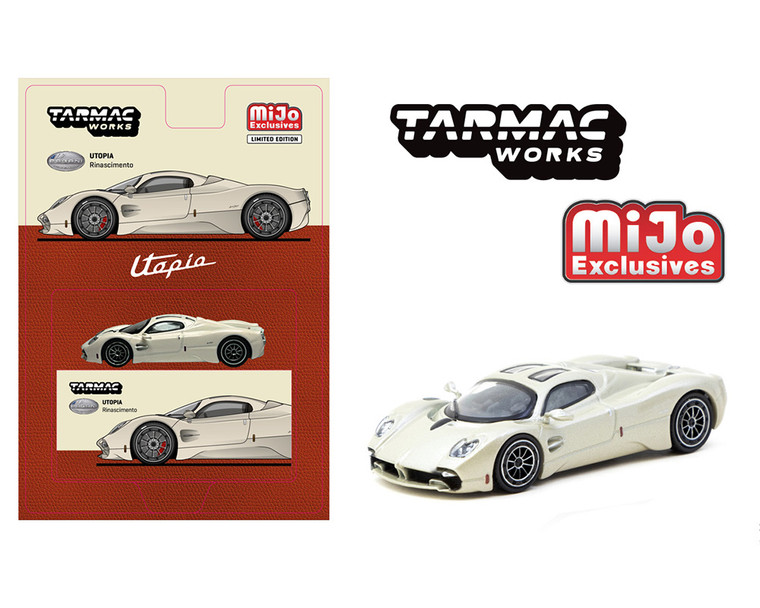 Tarmac Works 1:64 Pagani Utopia Rinascimento - White - Global64 Mijo Exclusives Limited Edition - Diecast
