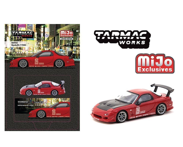 Tarmac Works 1:64 Vertex Mazda Rx-7 Fd3s - Red - Global64 - Mijo Exclusives - Diecast