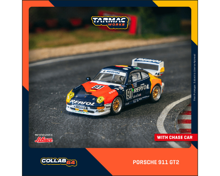 Tarmac Works X Schuco 1:64 Porsche 911 Gt2 24h Le Mans 1995 #91- Global64 - Diecast