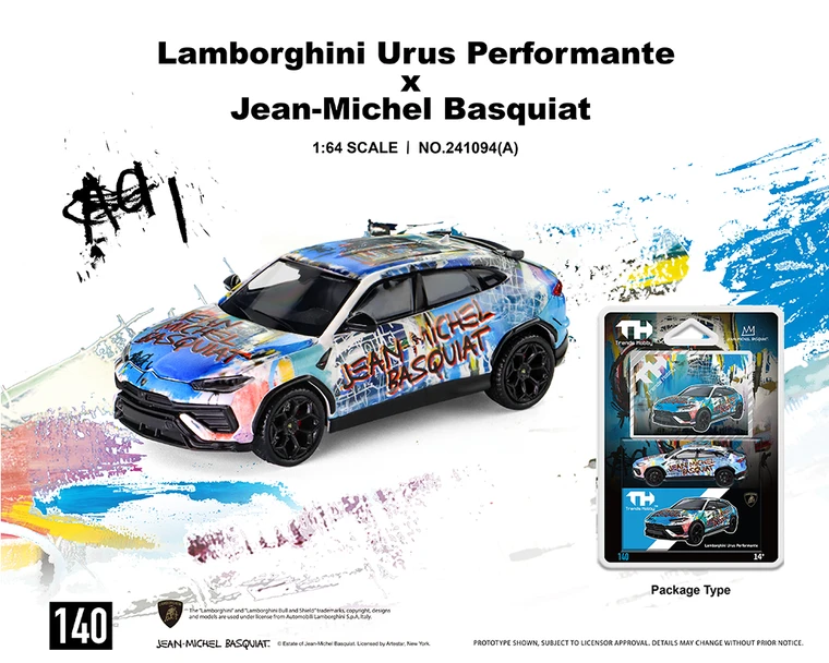 Trends Hobby 1:64 Lamborghini Urus Performance X Jean Michael Basquiat (matte White) - Special Edition - Diecast