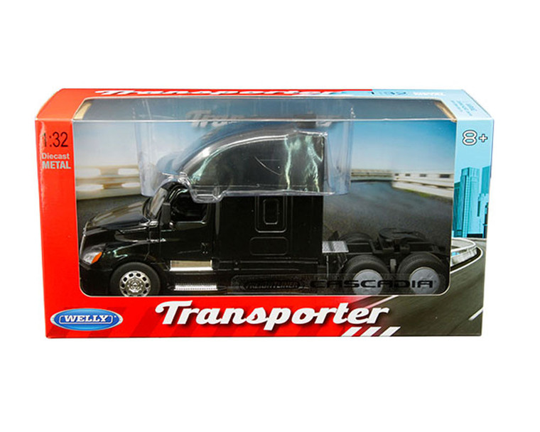 Welly 1:32 Freightliner Cascadia - Black - Transporter - Diecast