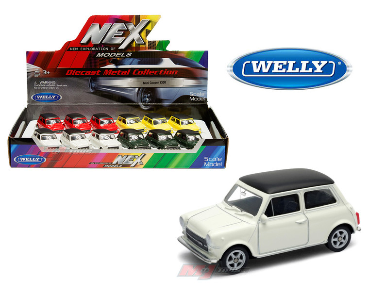 Welly 3" Mini Cooper 1300 - 4 Colors - Display Tray Box Of 12 - Diecast