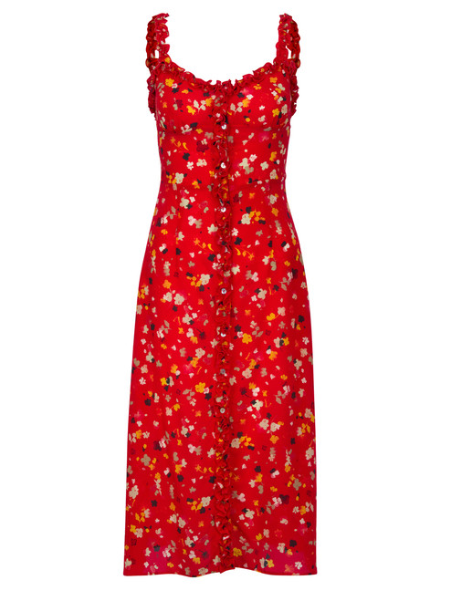 The Teale Wild Cherry Wrap Midi Dress | Réalisation Par