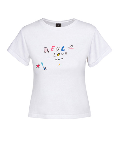 Real Love Tee | White Classic Baby Tee | Réalisation Par