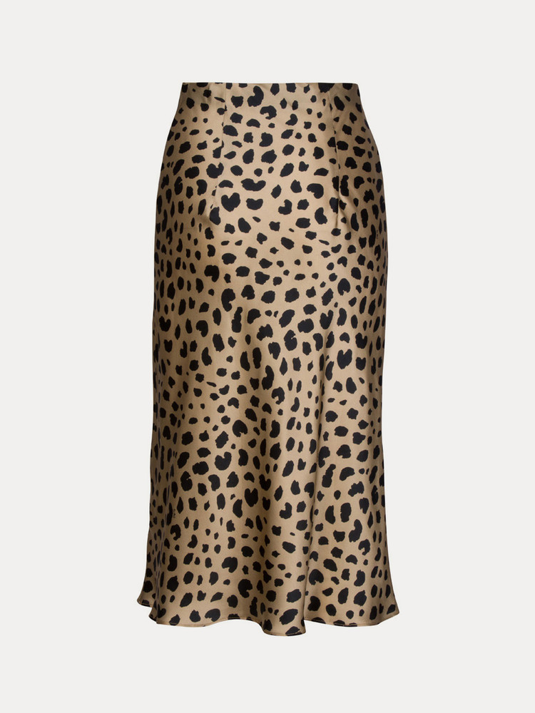 leopard print skirt satin