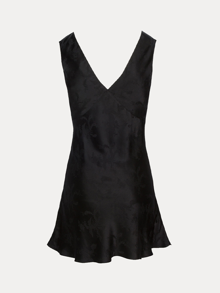 The Roxy Dress | Black Dragon Silk Mini Dress | Réalisation Par