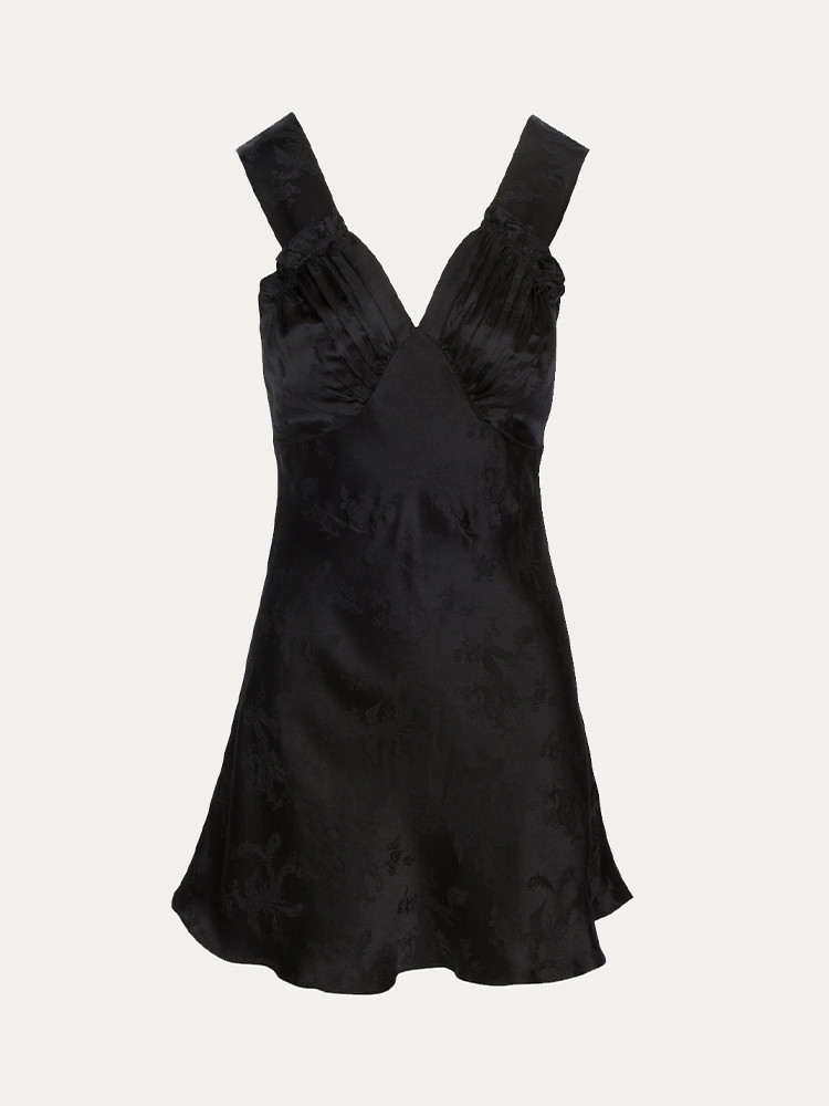 The Roxy Dress | Black Dragon Silk Mini 