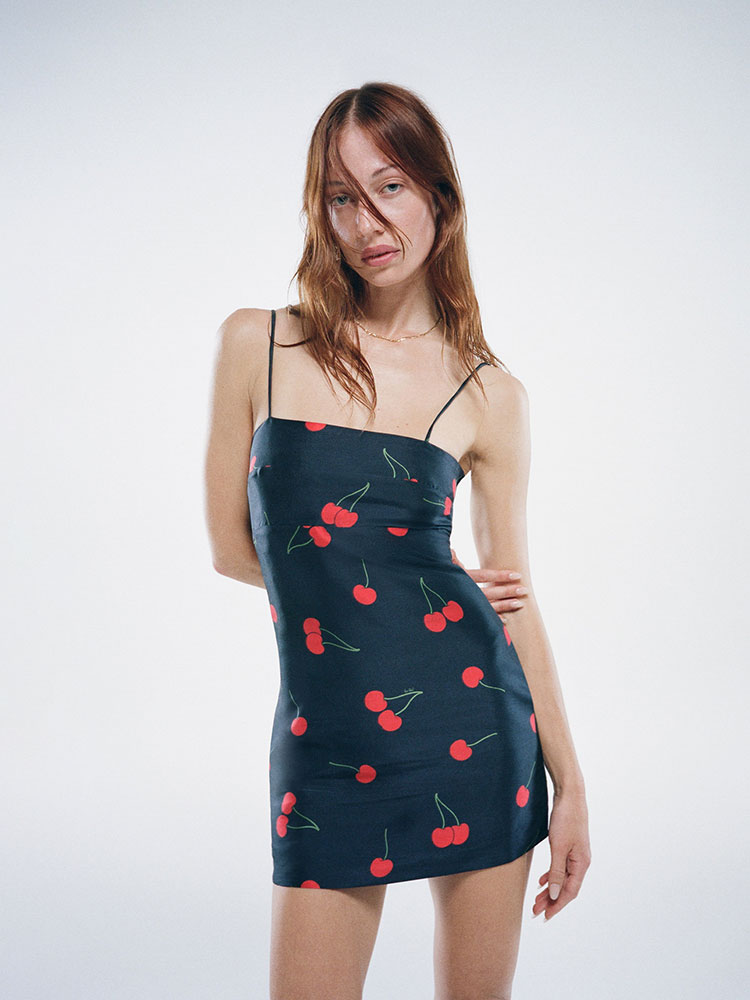 navy cherry dress