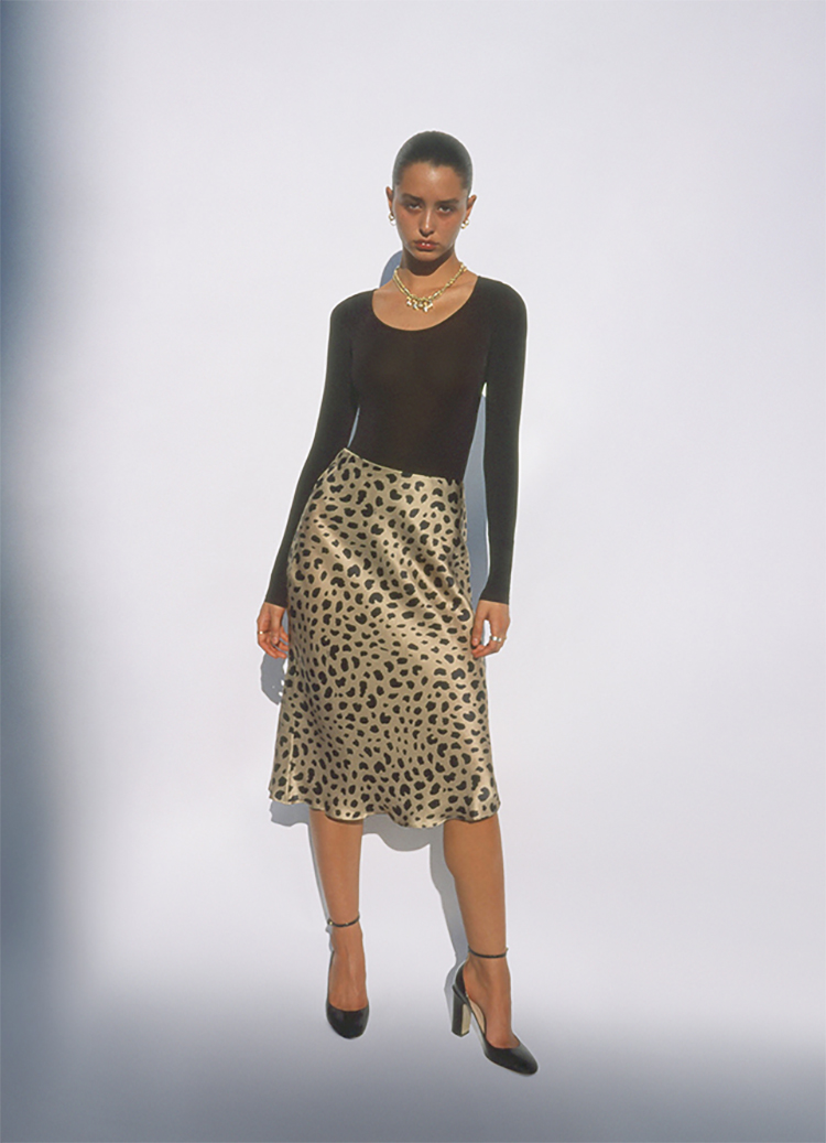 The Naomi Wild Things | Leopard Print Slip Skirt | Réalisation Par