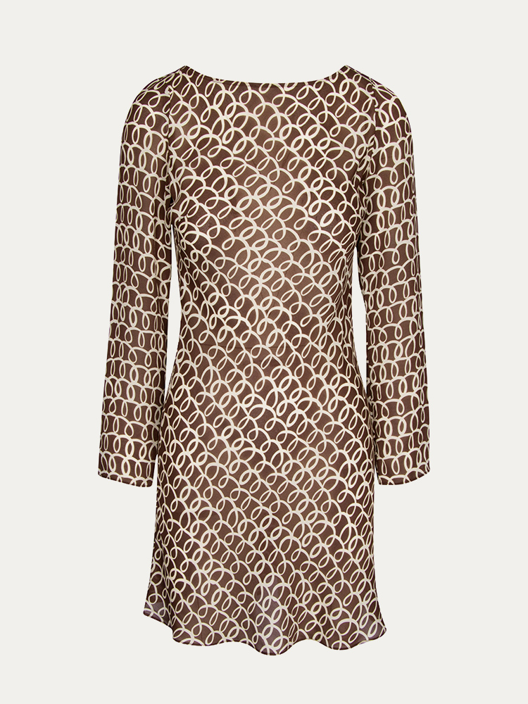 The Rainey Landline | Long Sleeve Printed Shift Dress