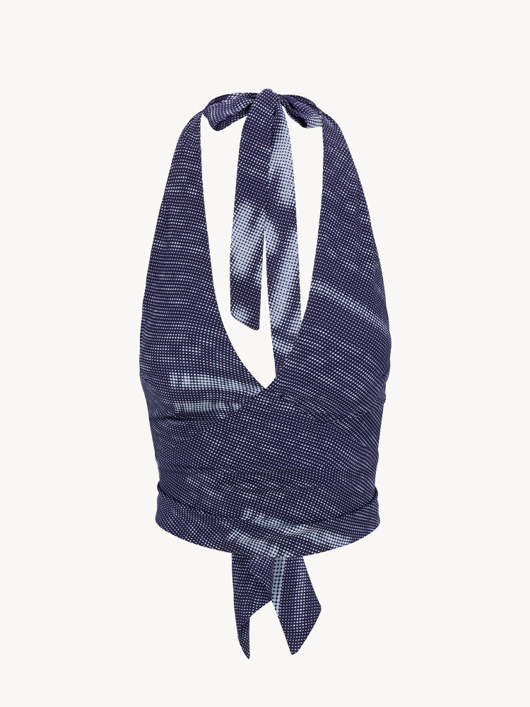 Tennessee Moody Blue Elvis Presley Blue Halter Top Réalisation