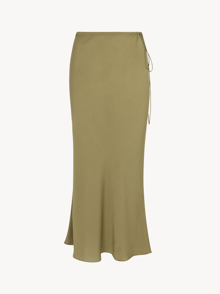 Georgia Envy | Silk Green Maxi Skirt | Réalisation Par