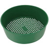 Green plastic worm strainer