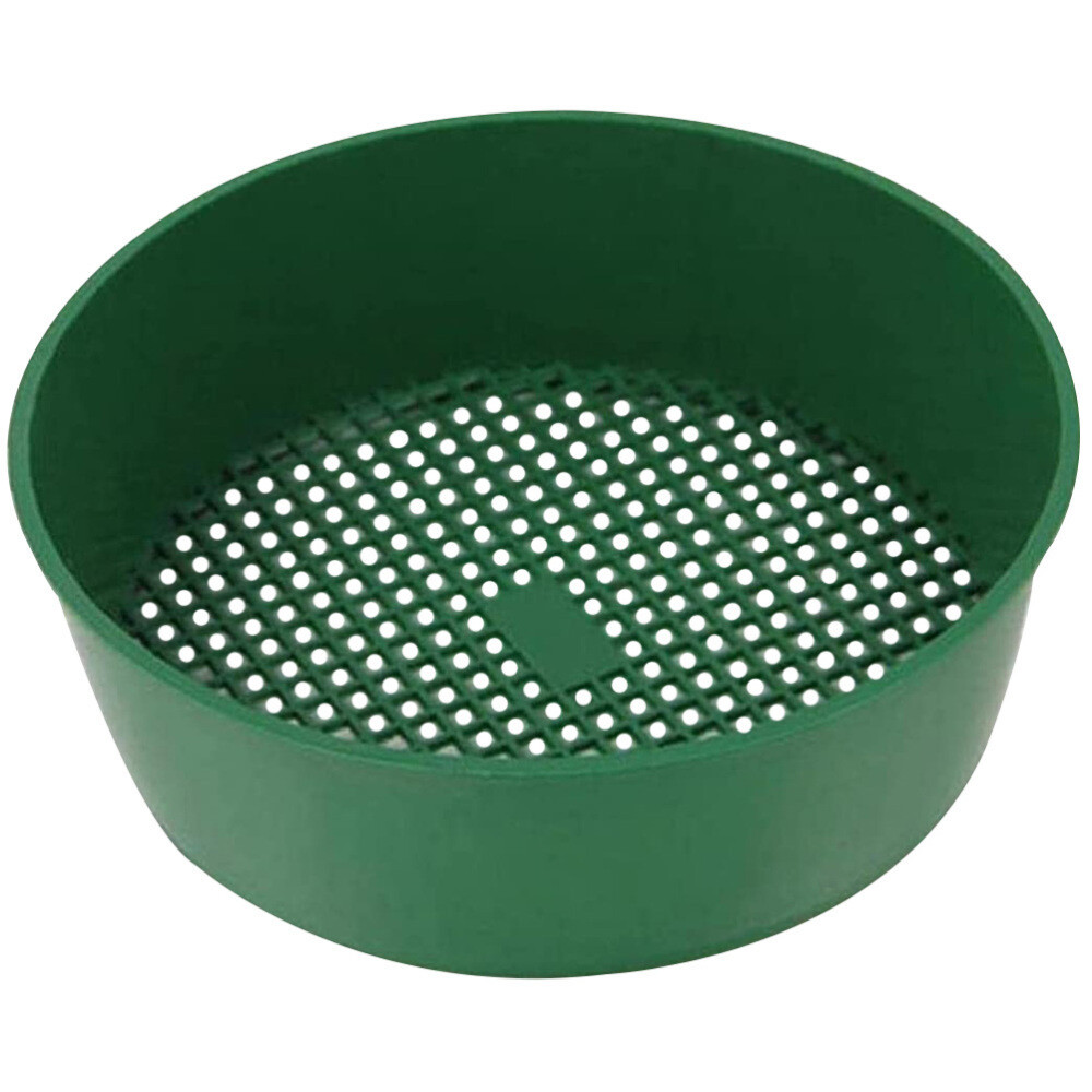 Green plastic worm strainer