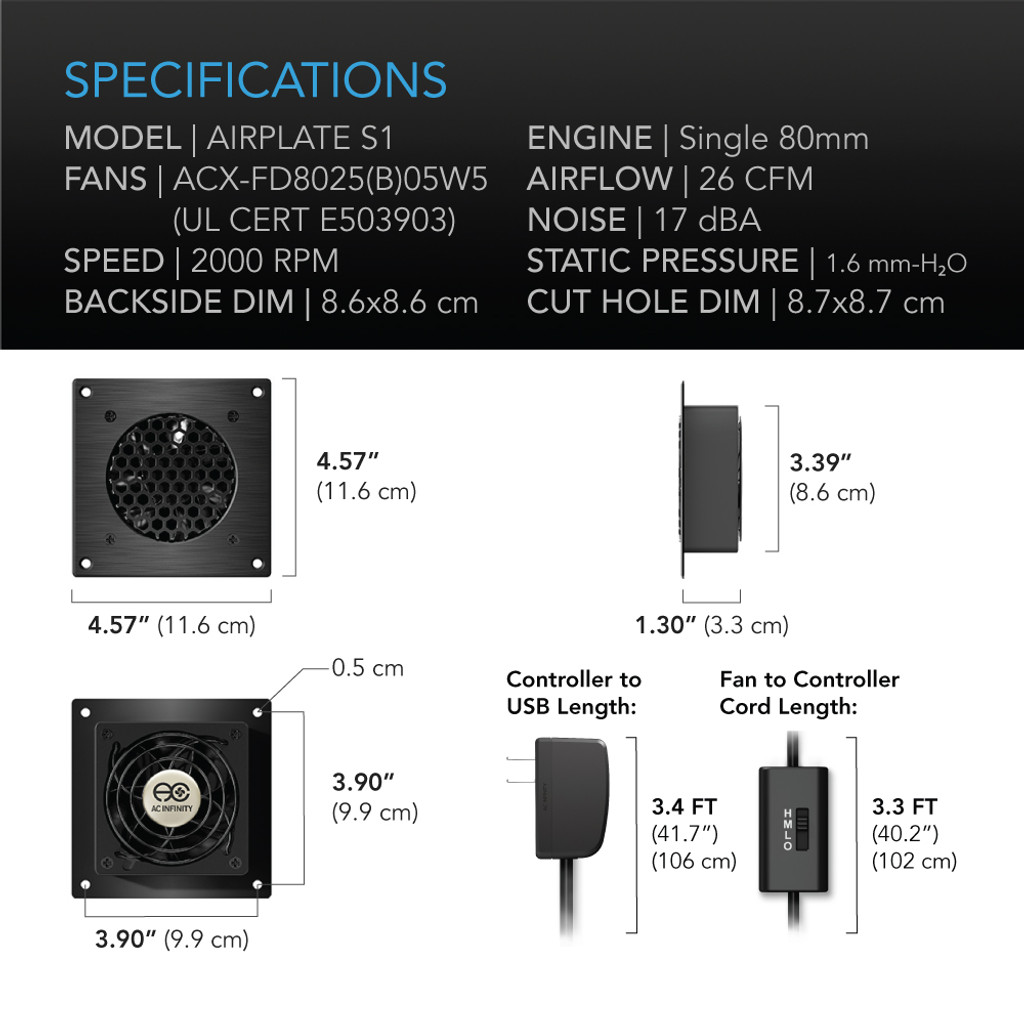 Home Theater, Entertainment Center, AV Cabinet Cooling Fan