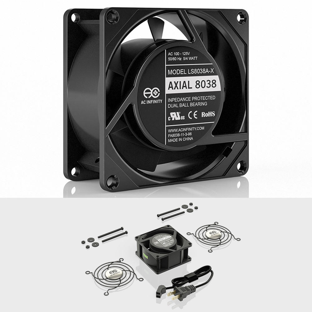 Axial 8038 120V AC Muffin Cooling Fan 80×80×38mm | AC Infinity